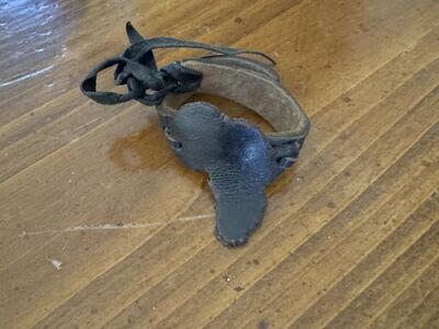 Leather Black Bracelet w/ Africa Outline