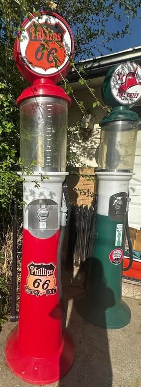 Vintage 7’ Gas Pump Candy/Gumball Machines