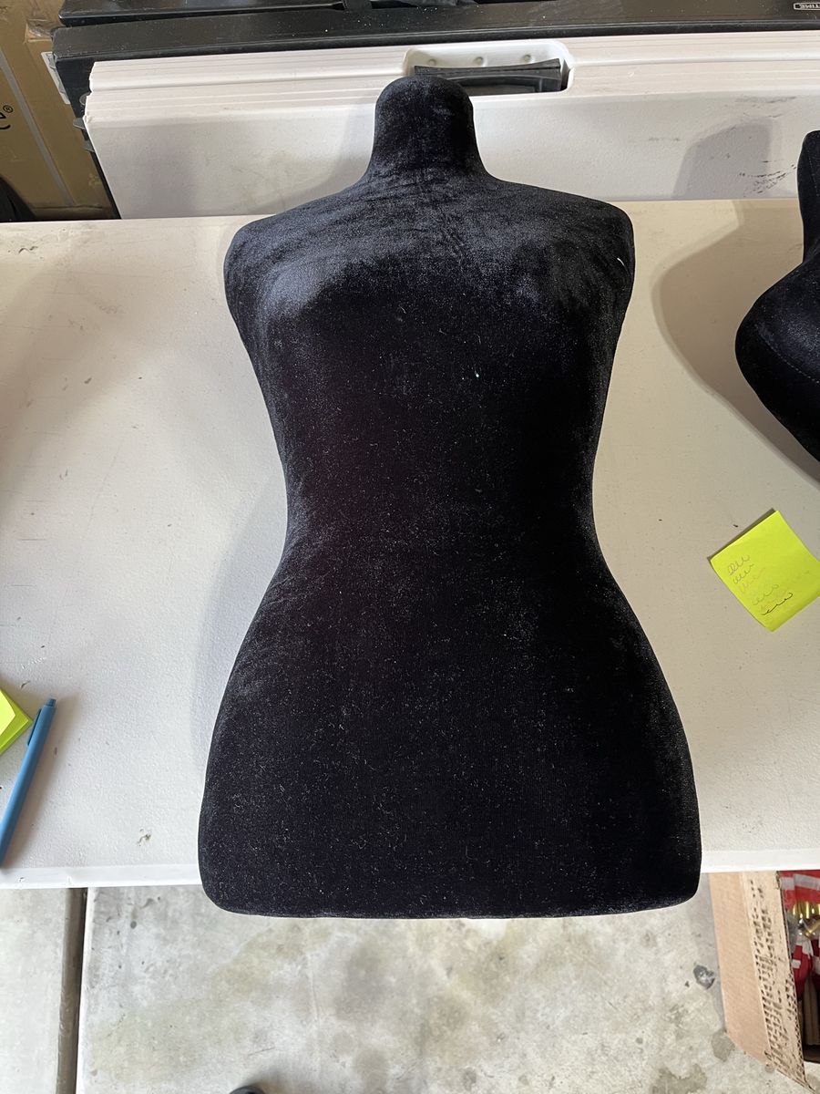 3 Black Velvet  Female Mannequin Torso Display Form Stand
