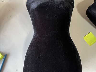 3 Black Velvet Female Mannequin Torso Display Form Stand