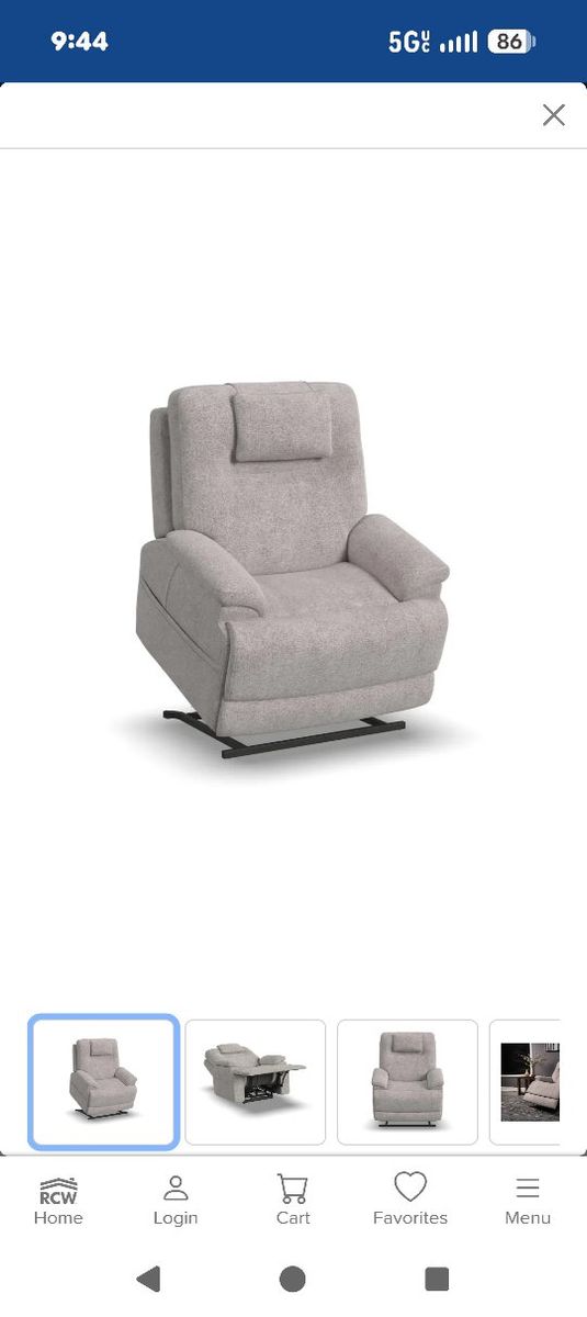 Light beige Fabric  Recliner Chair with Adjustable Headrest