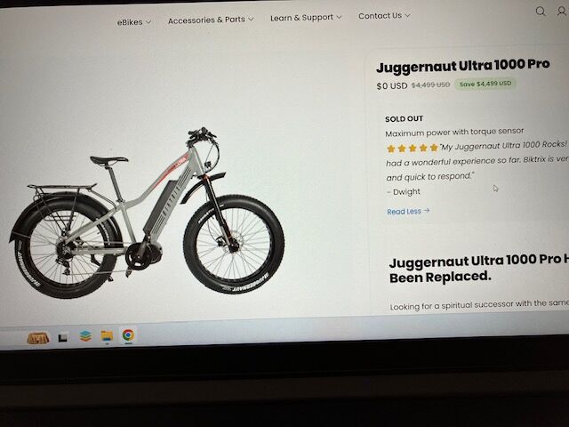 Biktrix Juggernaut 1000 Fat Tire EBike Electric