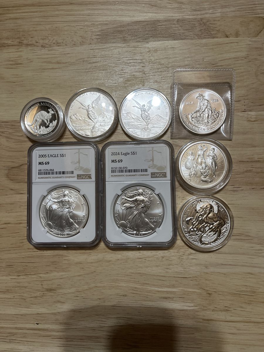 8 oz of silver coins