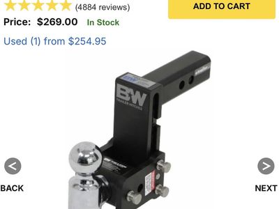 B&W Tow & Stow 2-Ball Mount - 2" Hitch - 5" Drop, 5-1/2" Rise