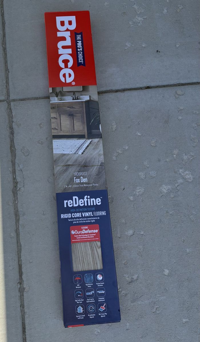Bruce redefine Fox Den Waterproof Click Lock Vinyl Tile Flooring
