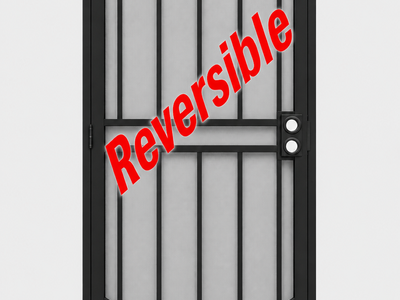 NEW 32" x 80" Black Steel Security Door – Complete w/Hardware