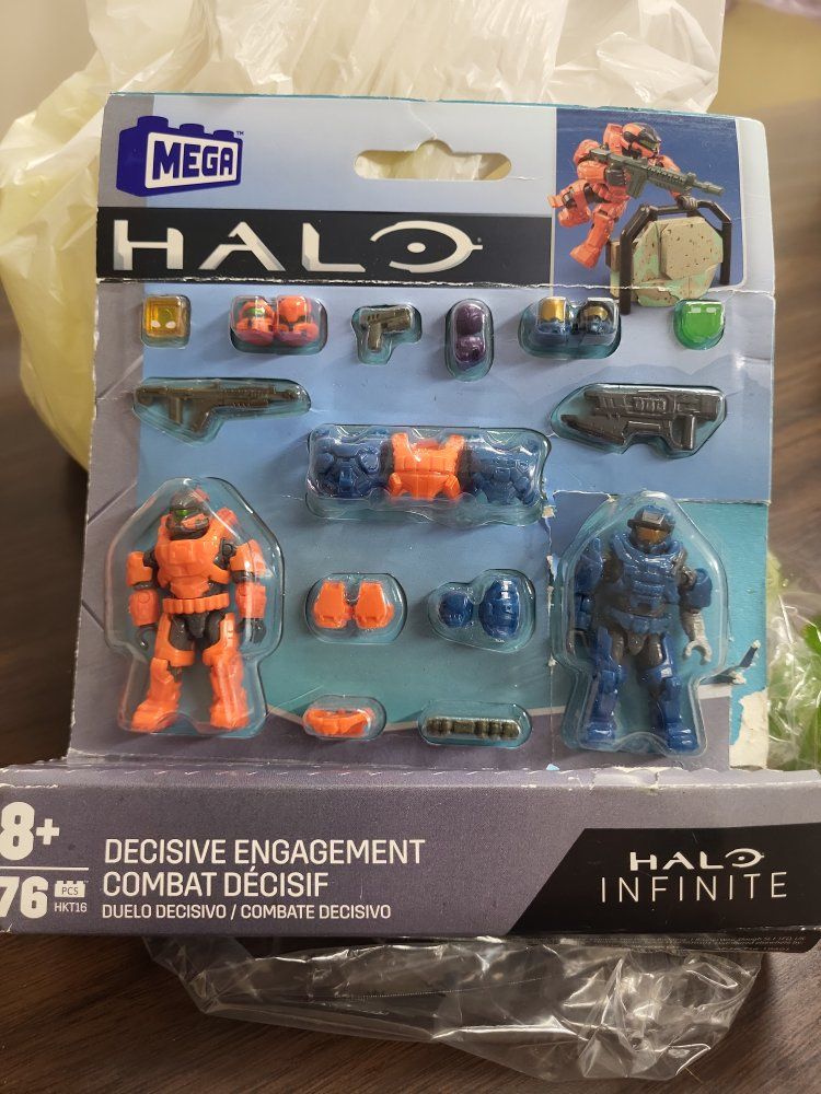 Mega Construx Halo Infinite Decisive Engagement Figure Pack HKT16 - Orange & Blue Spartans