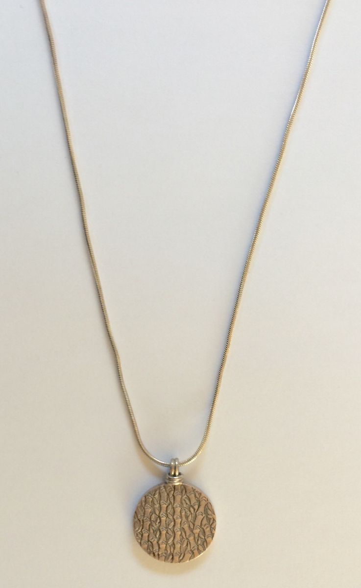 Sterling Silver 925 Bamboo Pendant Necklace