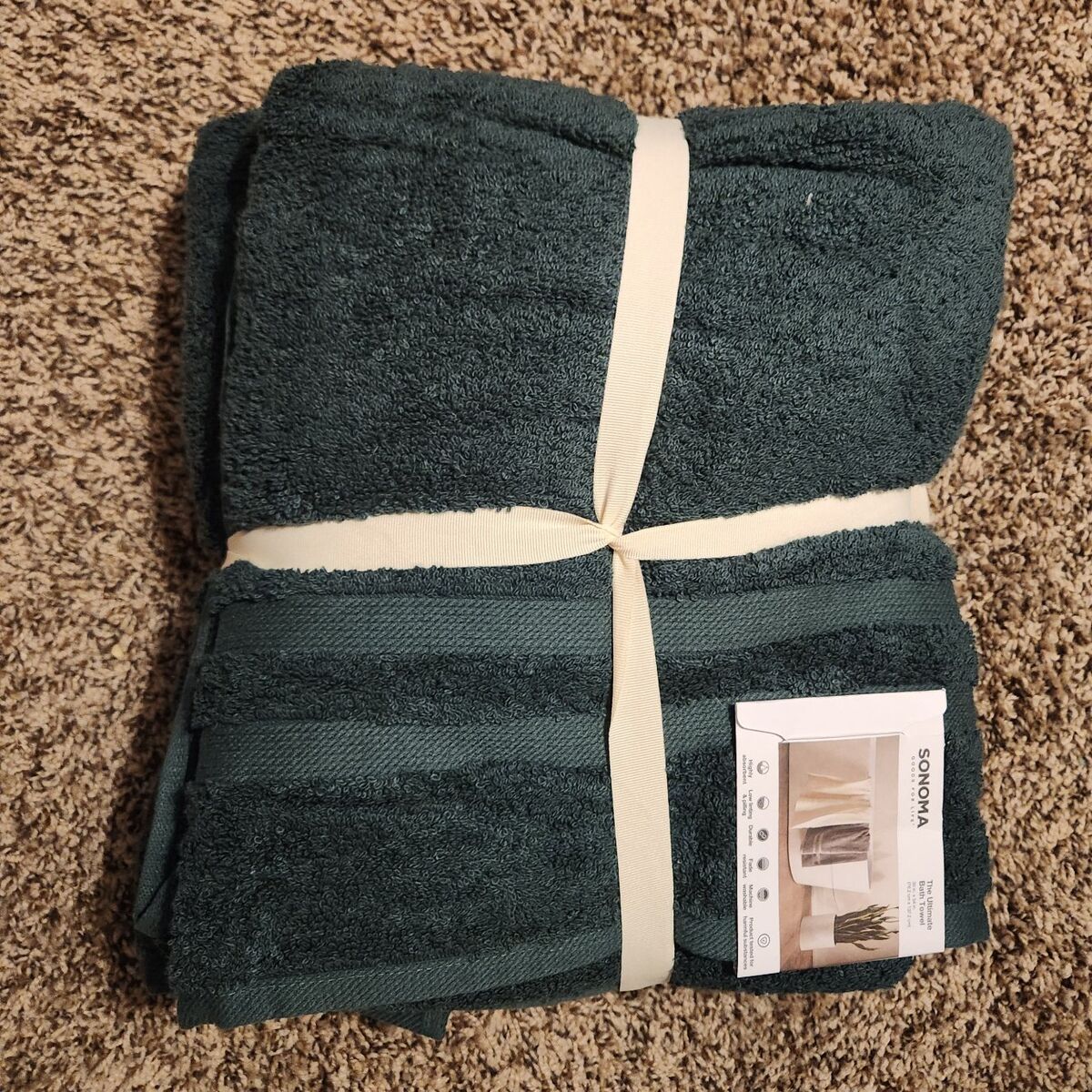 Brand New Sonoma Goods Dark Green Towel Set