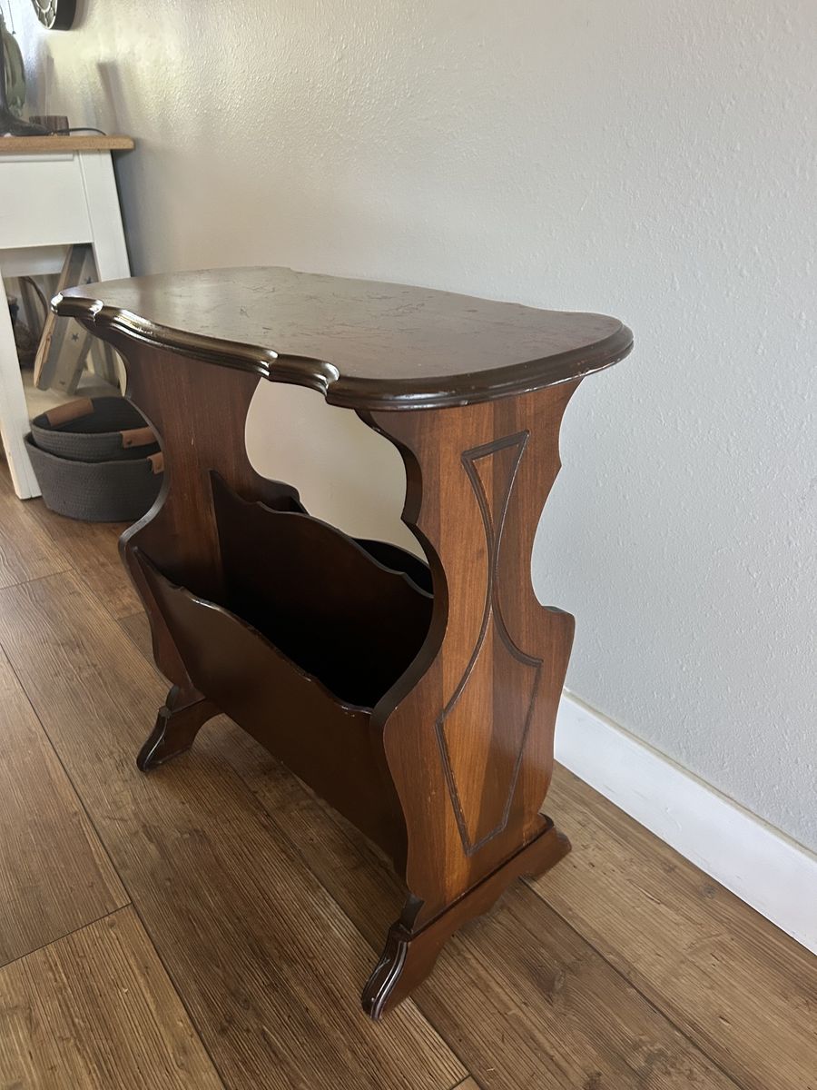 Vintage Magazine Rack / Side Table