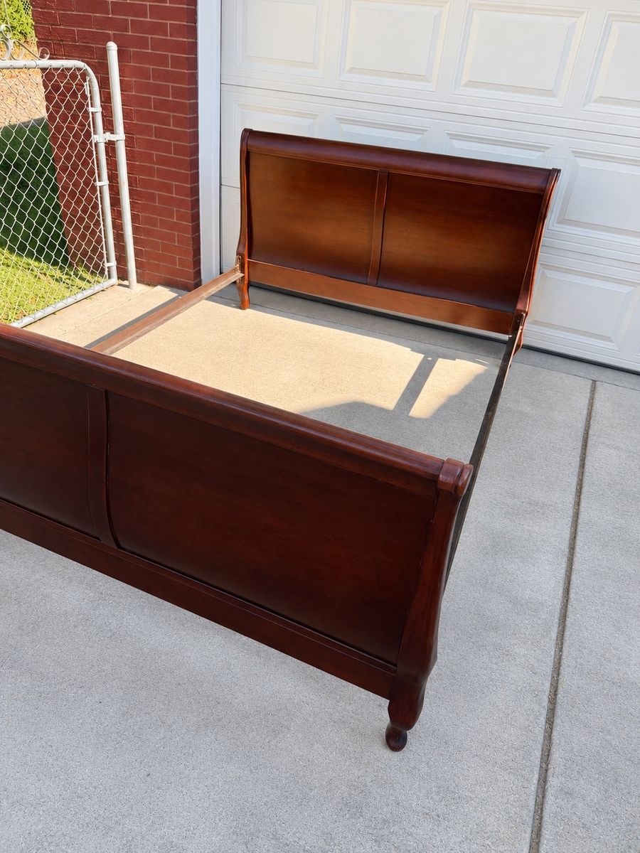 queen Bed Frame - Dark Wood Finish