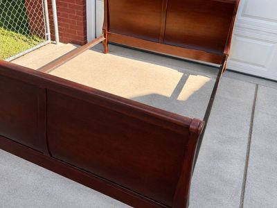 queen Bed Frame - Dark Wood Finish