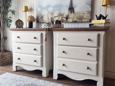 Beaded Trim French Country Nightstands