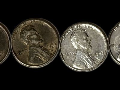 1943 Lincoln Wheat Steel 1 Cent Penny Lot and Other Coins