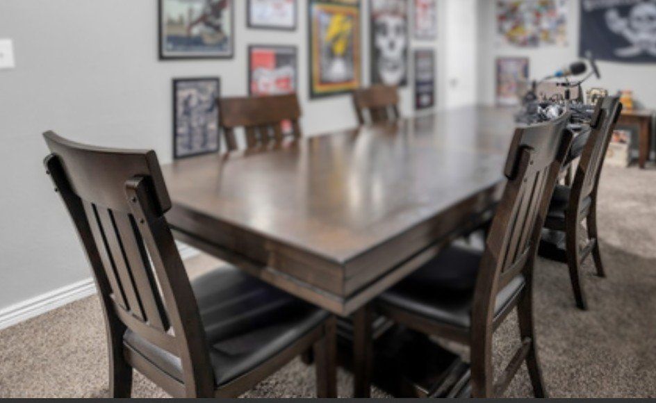 90 in * 42 in Wood Table $175 FIRM