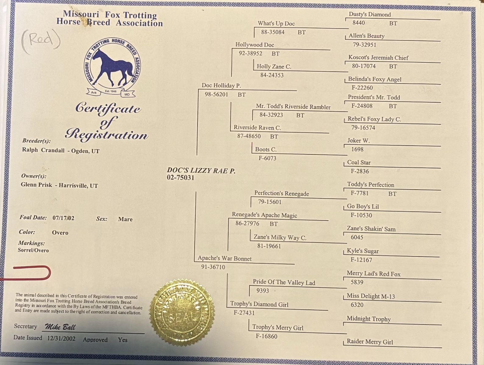 REGISTERED FOX TROTTER