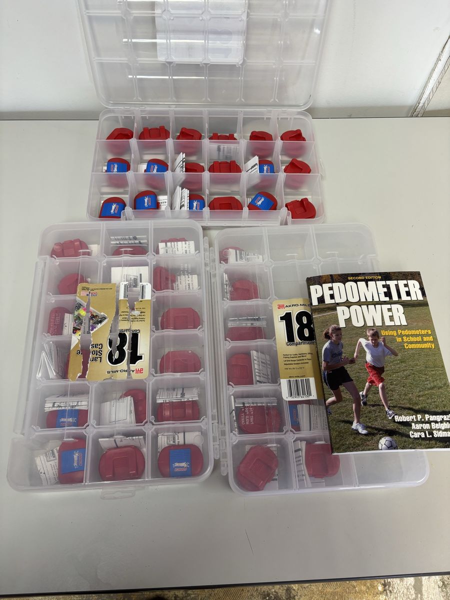 Akro-Mils Pedometer Power Set: 45 Red Pedometers & "Pedometer Power" Book, Activity Tracking