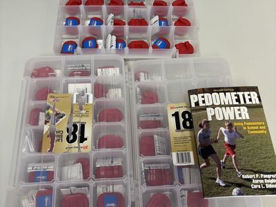 Akro-Mils Pedometer Power Set: 45 Red Pedometers & "Pedometer Power" Book, Activity Tracking
