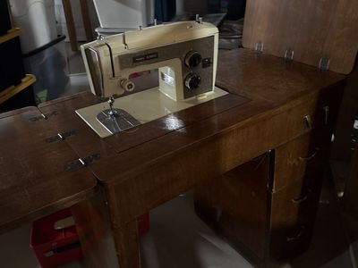 Sewing cabinet & machine