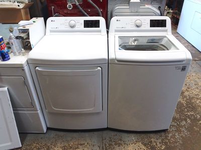 LG and Samsung front load washer with matched electric dryer