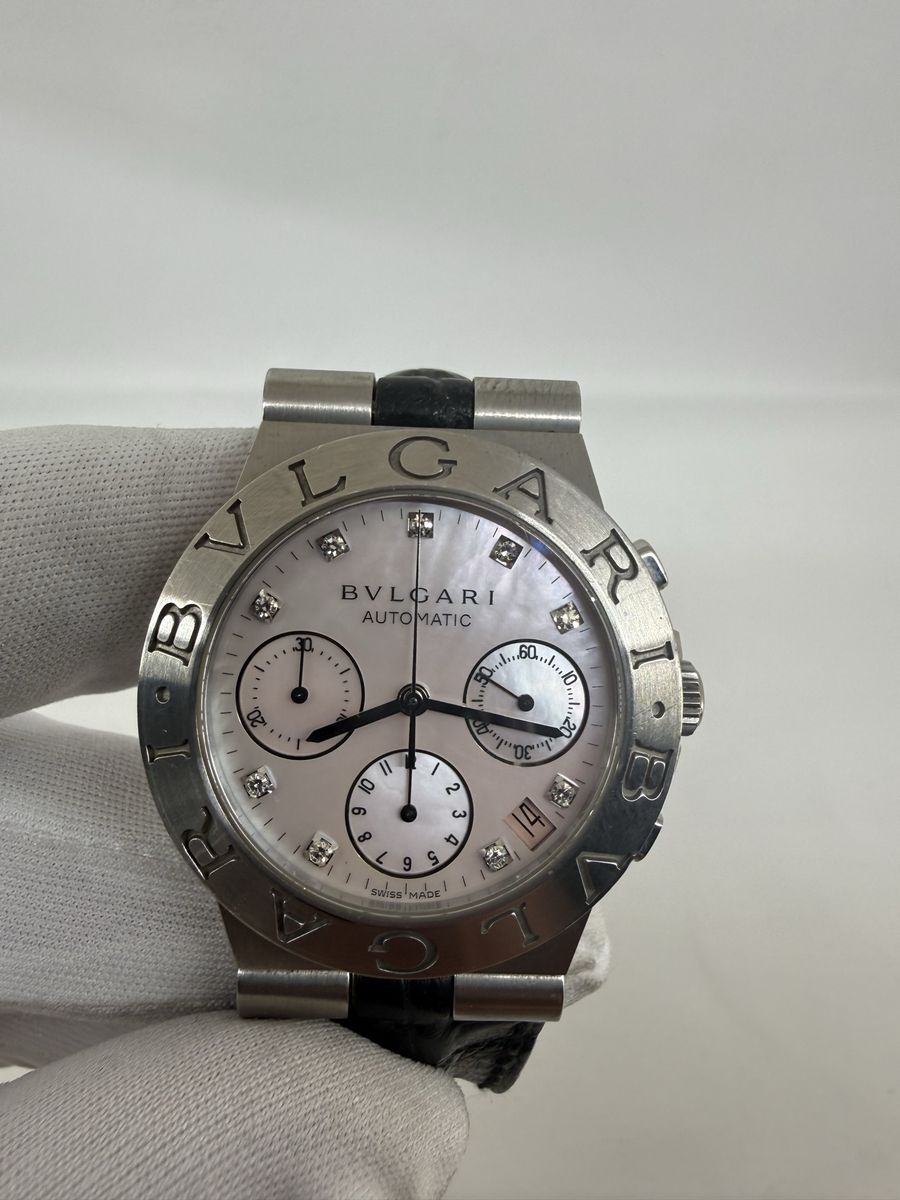 Bvlgari Diagono Chronograph Pink MOP Diamond Dial - Full Set 2005