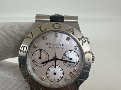 Bvlgari Diagono Chronograph Pink MOP Diamond Dial - Full Set 2005