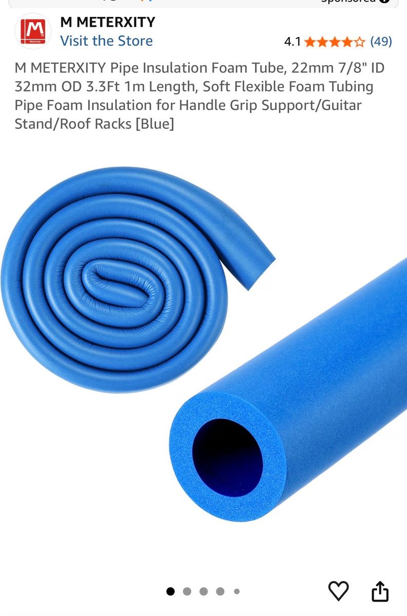 M METERXITY Blue Pipe Insulation Foam Tube 22mm ID, 32mm OD, 3.3ft Length, Flexible Tubing