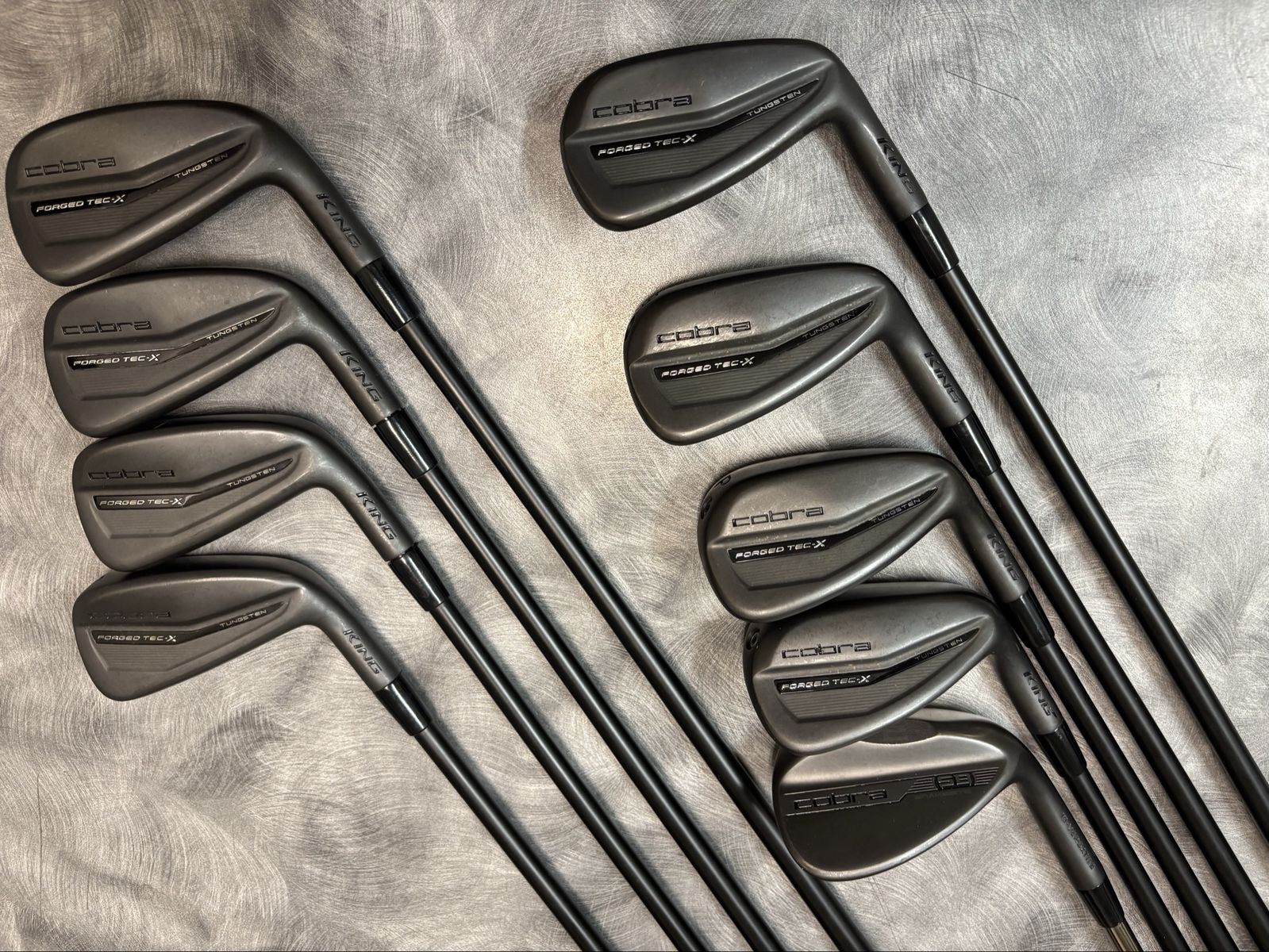 Cobra King Forged Tec X Irons Set, KBS 75 R Graphite Shafts, Golf Pride Grips