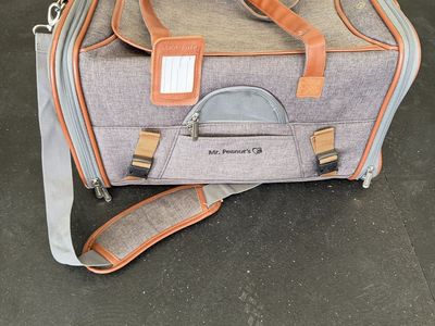 Mr. Peanut's Soft-Sided Pet Carrier - Grey with Brown Trim