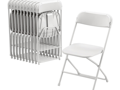 NEW 10 Pack Plastic Folding Chair, 300lb Capacity, Portable Commercial Chair Seat with Steel Frame