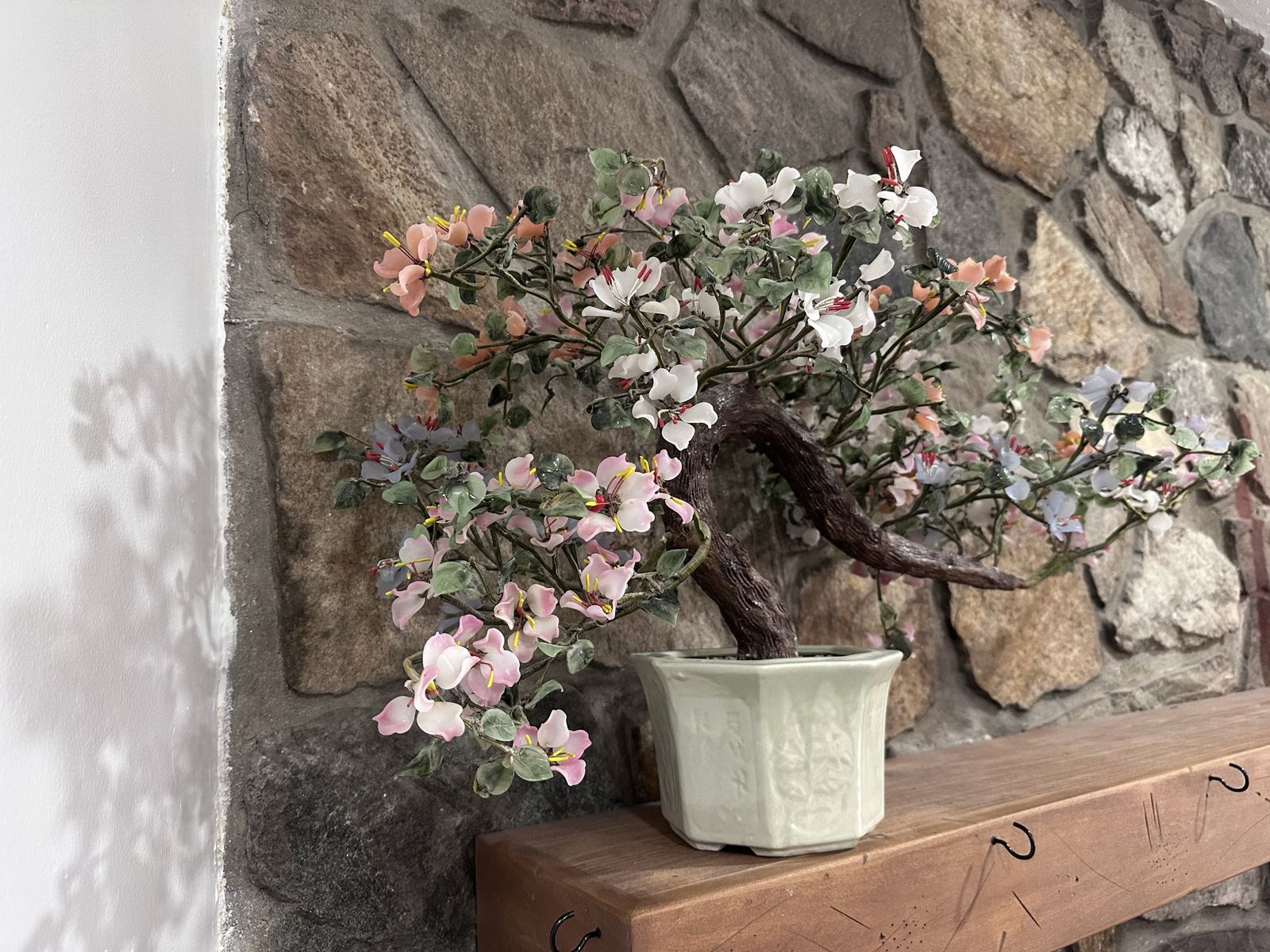 Vintage  Jade Bonsai Tree in Celadon Pot