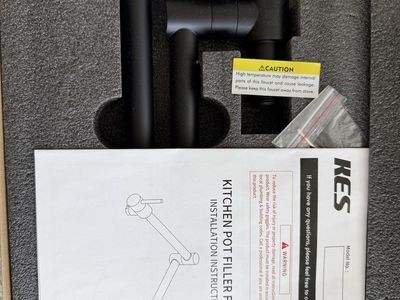 KES Matte Black Kitchen Pot Filler Faucet Folding Wall Mount