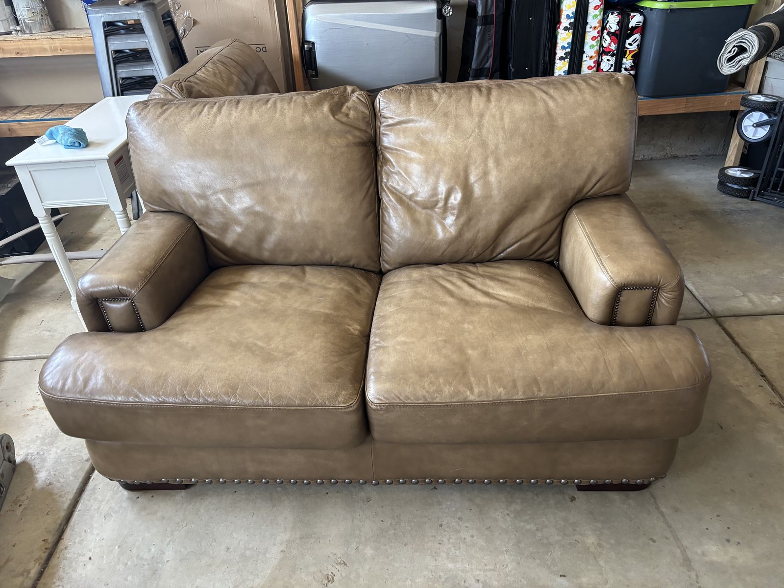 Matching Leather Loveseat, Oversized Chair & Ottoman