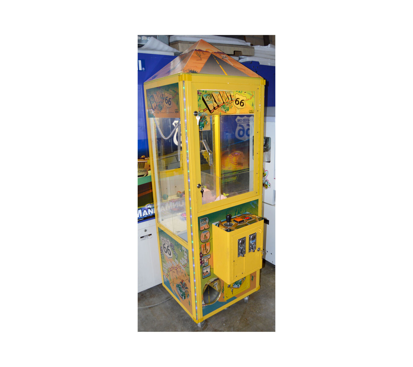 Small Arcade Game Plush Claw Crane Machine Route 66 S&B Toy company