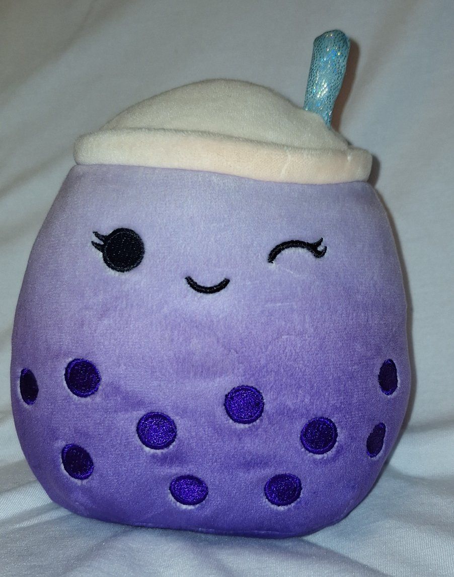 Kellytoy Squishmallows Poplina the Purple Boba Tea Plush 8 Inch