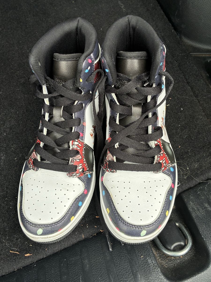 Nike Air Jordan 1 Mid Stranger Things Custom Sneakers - Friends Don't Lie - youth size 2.5-3