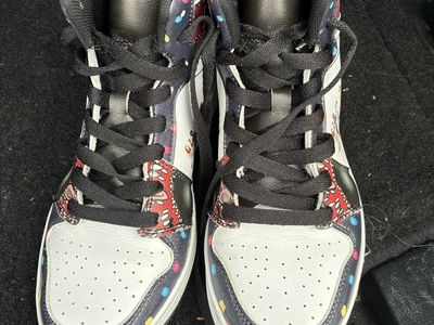 Nike Air Jordan 1 Mid Stranger Things Custom Sneakers - Friends Don't Lie - youth size 2.5-3