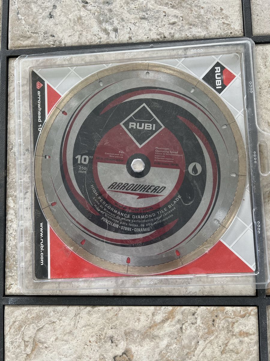RUBI Arrowhead 10" High-Performance Diamond Tile Blade for Porcelain, Stone, Ceramic