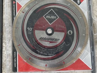 RUBI Arrowhead 10" High-Performance Diamond Tile Blade for Porcelain, Stone, Ceramic