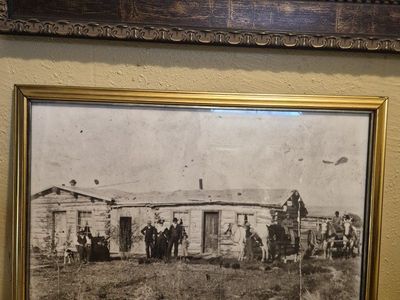 Framed Vintage Historical Photograph - The John and Ellen Crofts Home Basalt Idaho 1887