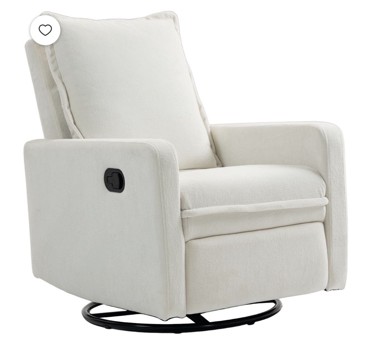 Upholstered Swivel Glider Recliner Armchair - Off-White