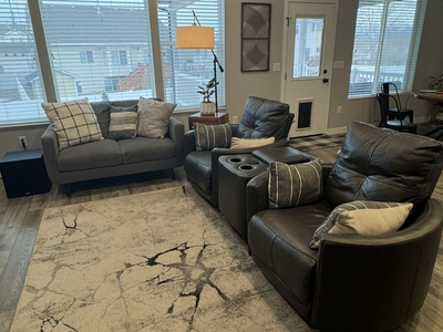 Leather recliners with center console