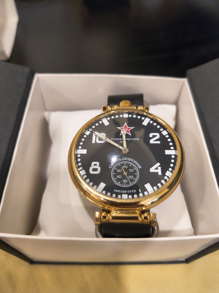 Custom Soviet Molnija Marriage Watch – "Smersh / GRU Commander" Fantasy Dial – Vintage Mechanical Hand-Wound Wristwatch.