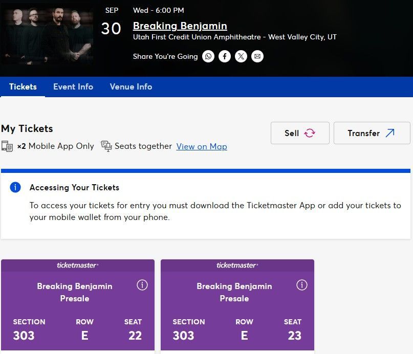 Breaking Benjamin and Chevelle Tickets