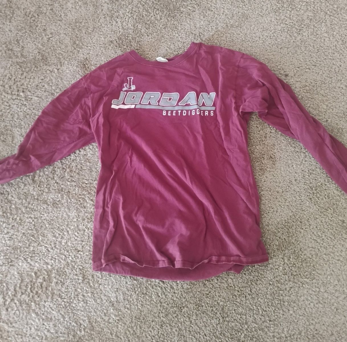 Jordan Beetdiggers Long Sleeve T-Shirt - Maroon, Size Medium