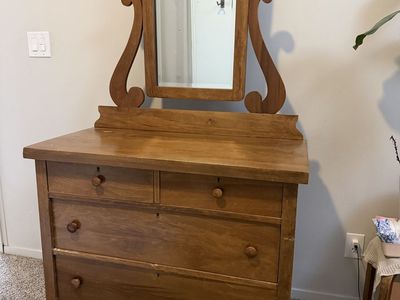Antique 5 drawer dresser with mirror