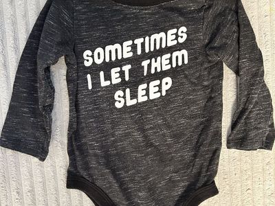 Garanimals Baby Boy's 12M Black & White "Sometimes I Let Them Sleep" Long Sleeve Bodysuit
