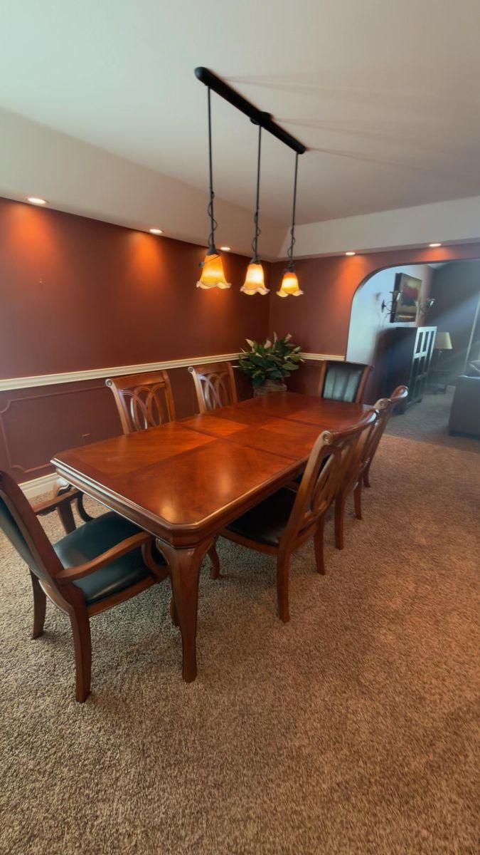 42" × 90" Solid Wood Dining Table Set