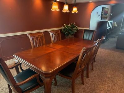 42" × 90" Solid Wood Dining Table Set