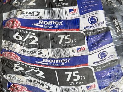 Southwire Romex SIMpull Type NM-B 6/2 Indoor Electrical Wire 75ft